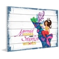 thumbnail image 3 of Marmont Hill "Mermaid Kisses 3" Painting Print on White Wood, 3 of 5