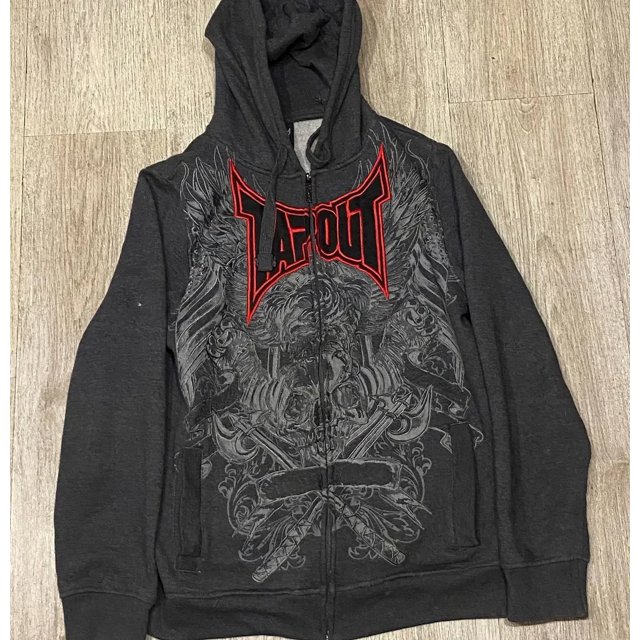 Embroidery Goth Hoodies Zip Up Long Sleeve Loose Jacket Coats Oversized Sweatshirts