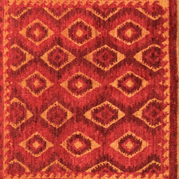 Ahgly Company Indoor Square Abstract Orange Modern Area Rugs, 4' Square