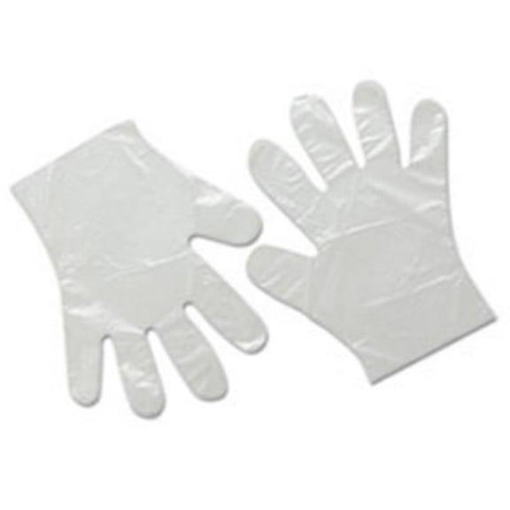 Embossed Polyethylene Powder Free Large Disposable Gloves - Clear