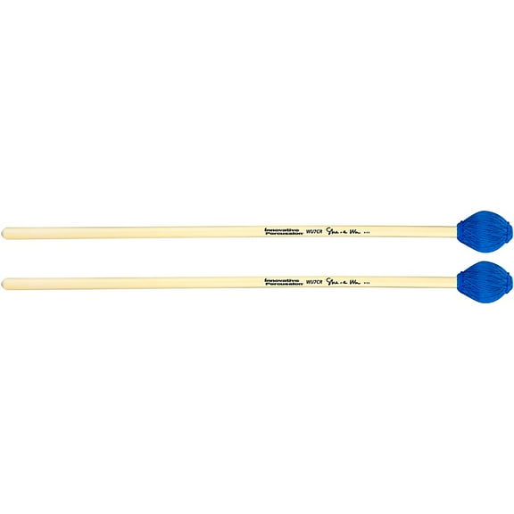 Extremely Hard Concerto Marimba Mallets - Electric Blue Bamboo Cord - Rattan - She-e Wu Series Concert Marimba Mallets