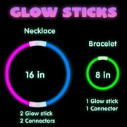 468 Pcs Glow Sticks, 8 Glow in the Dark Sticks Glow with Necklaces and Bracelets Connectors, Light-up Glowsticks Birthday Easter Halloween Party Favors