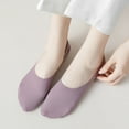 thumbnail image 3 of Kiskick 1 Pair Low Cut Socks Deep Mouth Invisible Anti-slip Pad Ice Silk Hypoallergenic Prevent Heel Loss Breathable Women Non-slip Invisible Yoga Running Socks for Everyday Life, 3 of 7