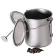 thumbnail image 2 of 750ml Camping Coffee Cup with Press Plate Titanium Coffee Maker French Press Pot with Lid Cookwarer for Backpacking Hiking Camping Travelling, 2 of 7