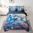 thumbnail image 2 of Homewish Chic Butterflies 7-Piece Bedding Comforter Set,Ocean Sea Beach King Bedding Sets,Dreamy Blue Bed Sheets For Teens,Ultra Soft Home Decor Reversible, 2 of 8
