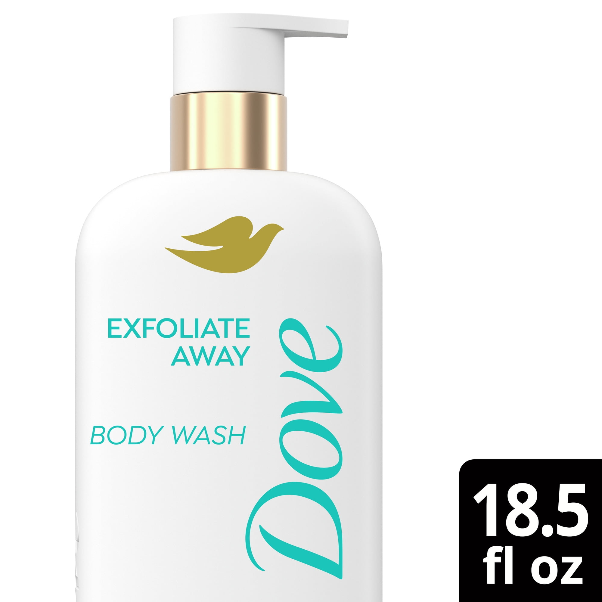 Dove Exfoliate Away Body Wash 4% Refining Serum with AHA All Skin Type, 18.5 oz