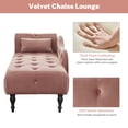 thumbnail image 4 of SYNGAR Modern Lounge Chaise Indoor, Leisure Sofa Accent Chair Upholstered Couch, Button Tufted Seat with Matching Accent Pillow, and Solid Wooden Legs, Rose, 4 of 12