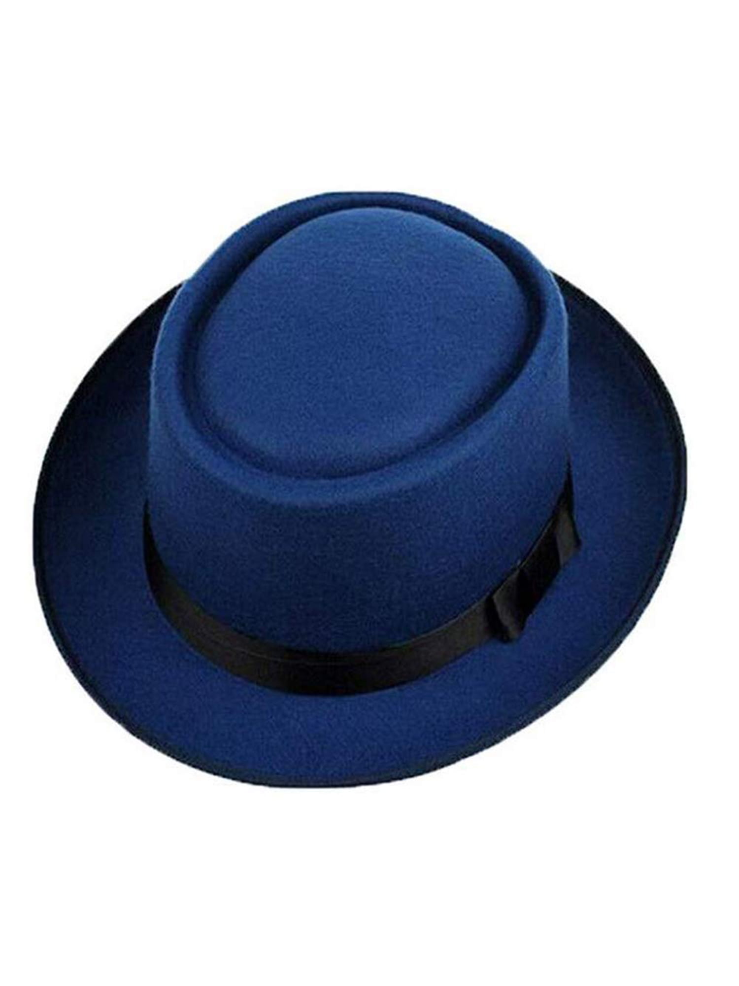 Men's Fedoras Wool Felt Fedora Classic Hats Crushable Bowknot Boater