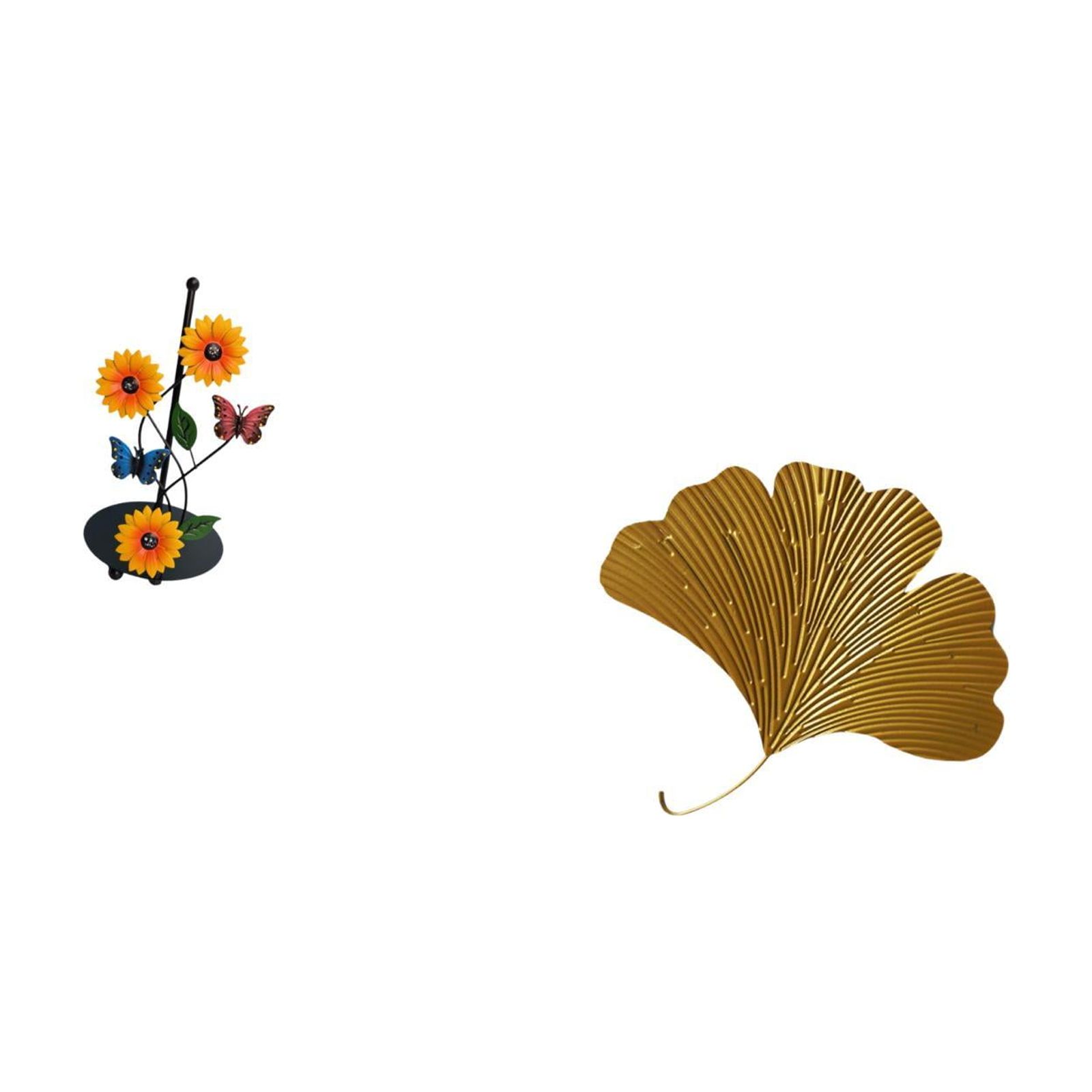 Fiocias Elegant Ginkgo Paper Towel Holder Vertical Tissue Rack with Wrought Iron Leaves Wall Decor for Home Living Room Office Dining Room Restauran