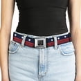 thumbnail image 5 of Buckle-Down Belt, Seatbelt Buckle Belt, Americana Stars Stripes Blue White Red, Youth 22 to 32 Inches, 5 of 9