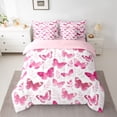 thumbnail image 2 of Feelyou Pink Butterlfy Twin Bedding Sets 7-Piece, Cartoon Princess Bedding Comforter Set, 2 of 8