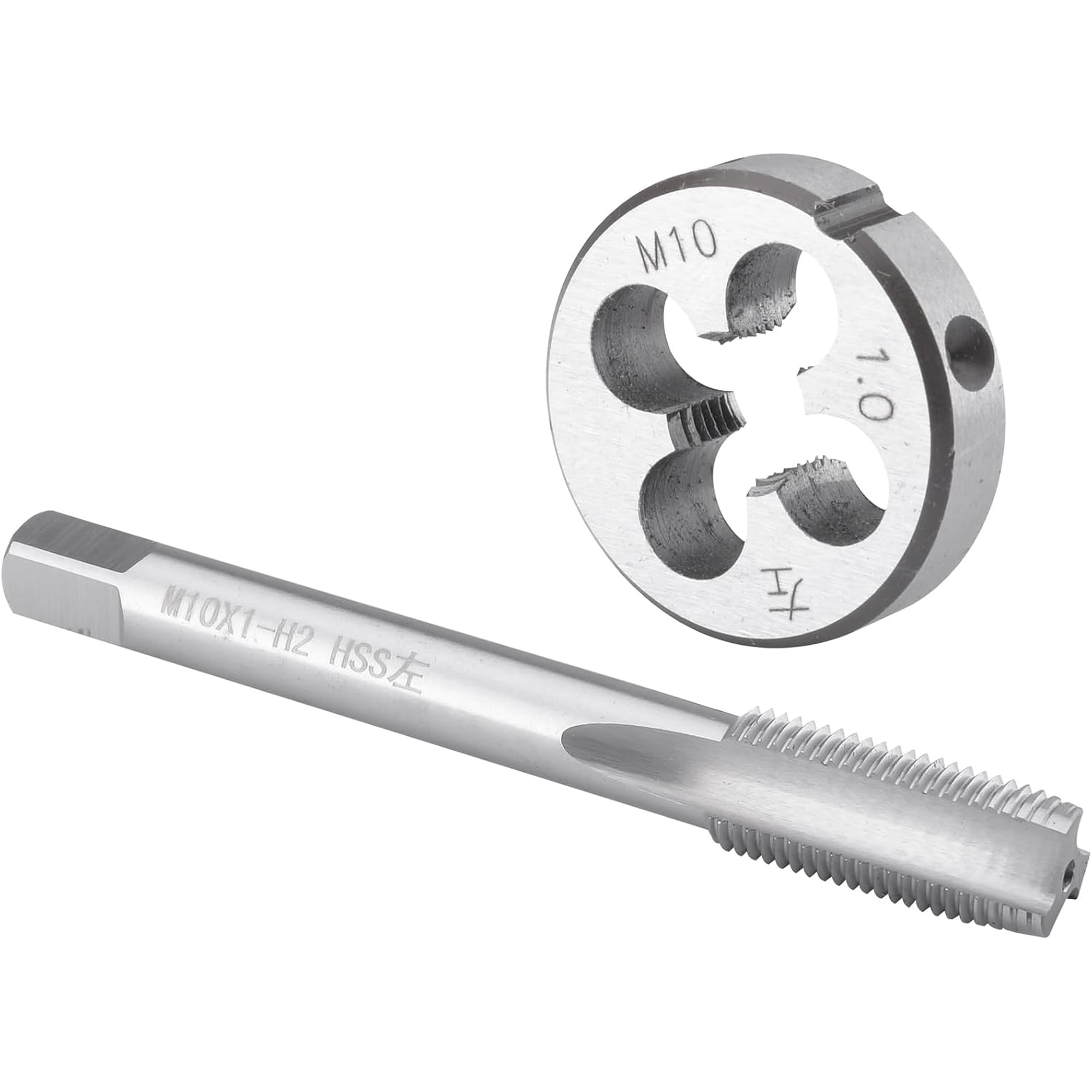 M10 X 1 Tap and Die Set Left Hand, M10 x 1.0 Machine Thread Tap and Round Die