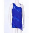 thumbnail image 4 of Doomiva Kids Girls Sequins Tassel Leotard Dress Latin Jazz Tango Samba Dance Dress Ballroom Dancewear A Royal Blue 14, 4 of 7