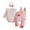 d-537Pink228, variant on Girls Long Sleeve Striped O-Neck Romper Bodysuit Floral Suspender Skirts Outfit Sets Classic Clothes Sets