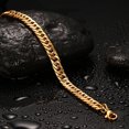 thumbnail image 2 of Womens Mens Gold Plated Curb Link Chain Bracelet Bangle,8.5 Inch, 2 of 2