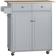 thumbnail image 1 of HOMCOM Rolling Kitchen Island with Storage, Kitchen Cart with Wood Top, 1 of 10