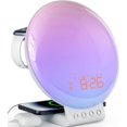 thumbnail image 1 of Dekala Réveil Lever de Soleil avec Double Charge Sans Fil pour iPhone/Apple Watch/AirPods, Sons de Bruit Blanc Machine Simulation Coucher de Soleil/soleil, Lampe de Table Double Alarme, Contrôle Bouton/tactile, 1 of 8