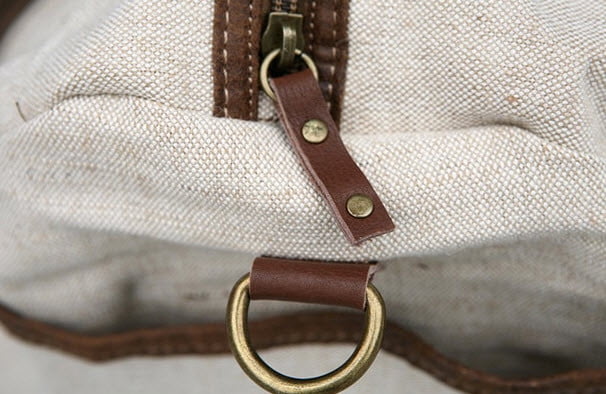 Men's Natural Heavy Linen Duffel & Sport Bag with Dual Straps