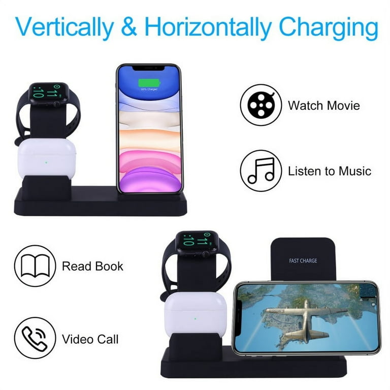 Wireless Charger 3 in 1 Wireless Charging Station for Apple Watch