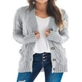 thumbnail image 1 of Cardigan à Manches Longues pour Femmes Pull en Maille Douce et Trapue sur le devant, 1 of 6