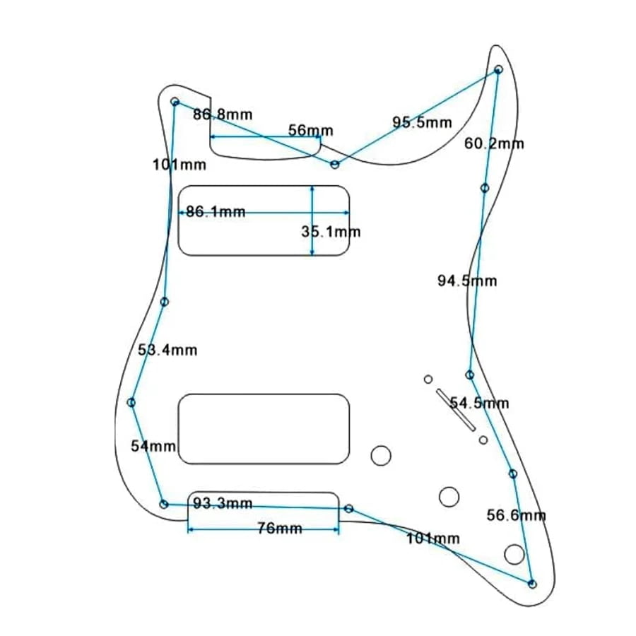For Fit Fender Stratocaster P90 2 Pickup Strat Guitar Pickguard Replacement Parts with Mounting Screws 3 Ply