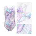thumbnail image 3 of Little Girl’s Leotards Gymnastic Unitards Dance Ballet Biketards Sleeveless Dancewear Matching Shorts Hair Scrunchie 3 Pieces Outfits Activewear, 3 of 6