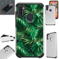 thumbnail image 1 of WORLD ACC Fusion Phone Case Compatible with Samsung Galaxy A11 + TEMPERED GLASS Hybrid TPU Phone Cover (Black Tropical Leaf), 1 of 1