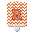 thumbnail image 1 of Carolines Treasures CJ1062-RCNL Letter R Chevron Orange & Regalia Ceramic Night Light, 1 of 1