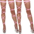 thumbnail image 5 of Women Crystal Long Socks Stocking Mesh Fishnet Black Stocking Socks Hosiery, 5 of 5