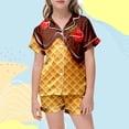 thumbnail image 2 of Ensemble de Pyjama de Noël Imprimé en Satin pour Filles Manches Courtes 2 Pcs Tenue de Noël Famille Pjs 10-11 Ans, 2 of 5