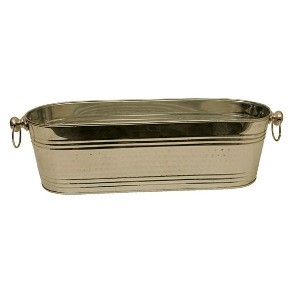 21 in. Polished Silver Beverage Oval Bucket