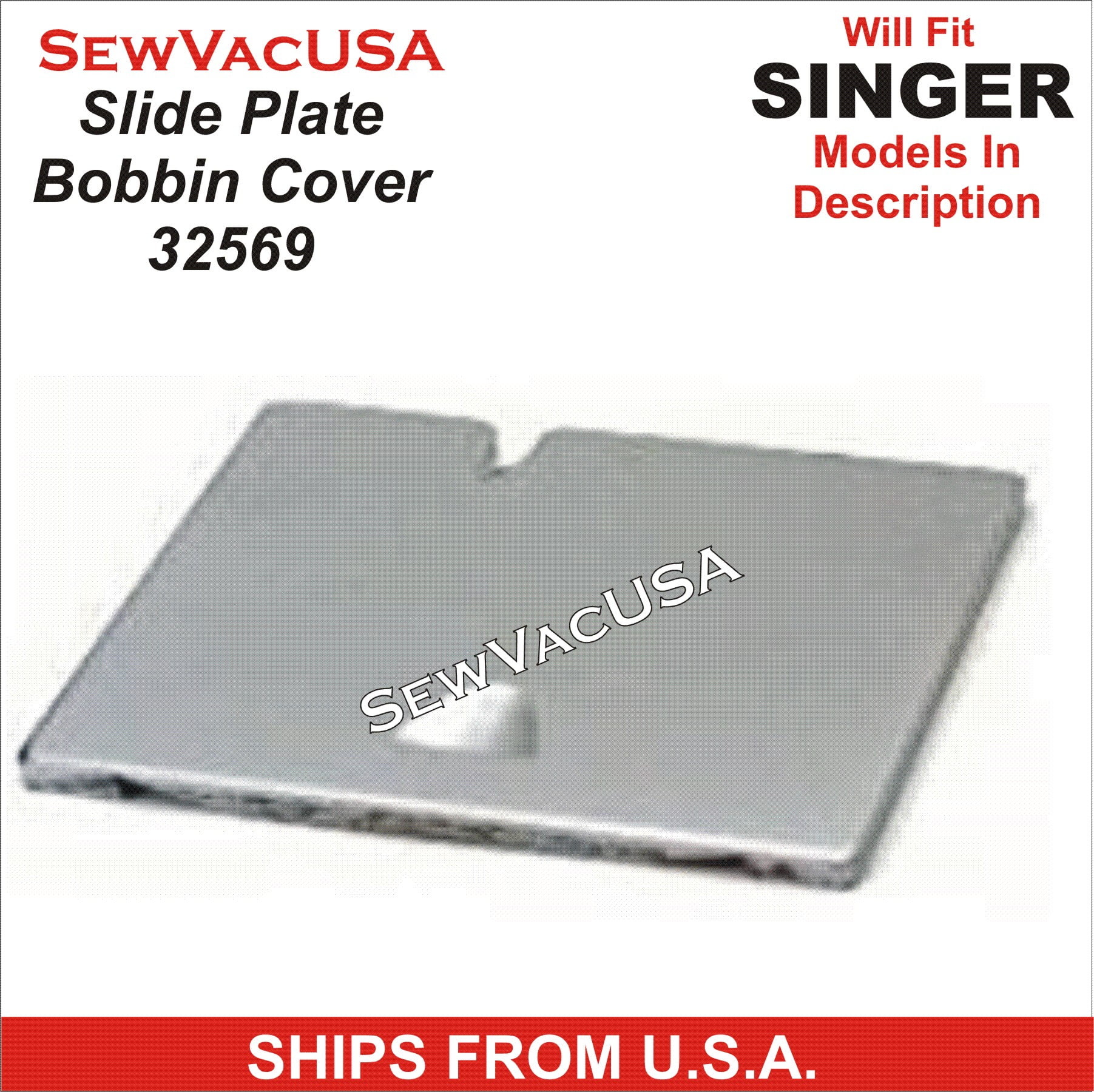 99 SINGER Slide Plate Bobbin Cover Fits 66 185 Part # 32569