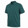 thumbnail image 5 of Fnnxeal Mens Polo Shirts Casual Waffle Solid Collared Summer Short Sleeve Polo Green Shirts for Men Size M, 5 of 6
