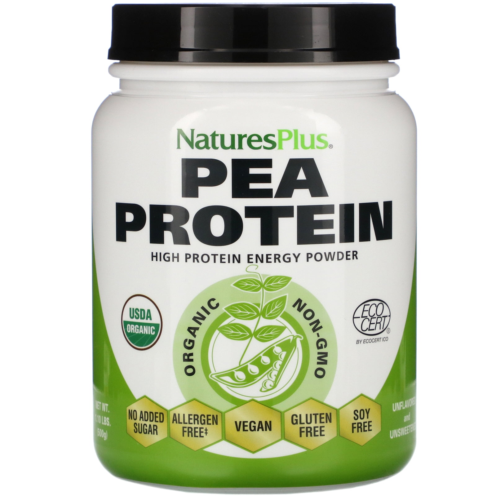Nature's Plus Organic Pea Protein Powder, 1.10 lbs (500 g)