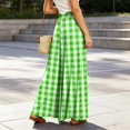 thumbnail image 6 of Women's Gingham Plaid Wide Leg Pants, Casual Tie Waist Paperbag Palazzo Trousers, Summer High Waisted Checkered Long Pants with Pockets, 6 of 6
