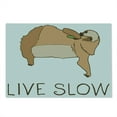 thumbnail image 2 of Sloth Cutting Board, Relaxed Happy Animal Lying and Eating Character Live Slow Phrase, Decorative Tempered Glass Cutting and Serving Board, Large Size, Pale Brown, by Ambesonne, 2 of 5