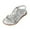 Silver, variant on Girl Princess Rhinestone Slingback Sandals, Bohemian Flats with Elastic Ankle T-Strap, Open Toe Low Wedge Beach Shoes for Wedding, Casual Flip Flops