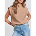 thumbnail image 6 of Franhais Women Knit Vest, Sleeveless Mock Neck Solid Color Loose Tank Top Fall Sweater for Casual Daily, 6 of 9