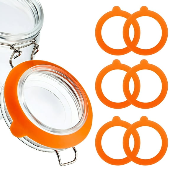 ACDANC 6 Pcs Rubber Gasket for Glass Jars,Replacement Rubber Seals for Glass Jars,Silicone Gasket Mason Jar Rings,Rubber Jar Seals Gasket Ring for Mason Canning Jars