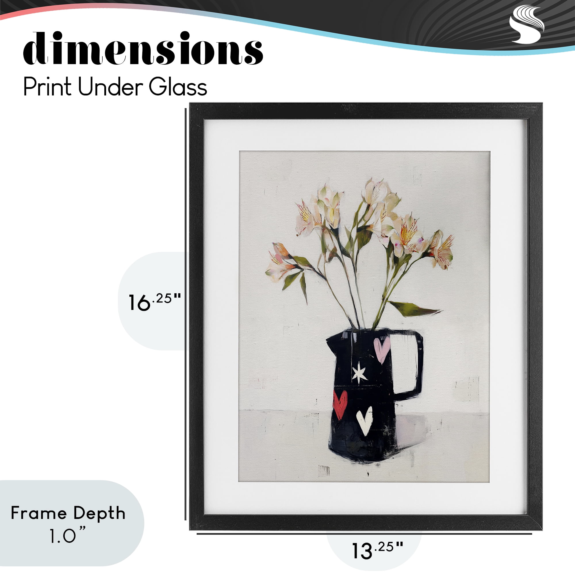 Stupell Industries Urban Mirage of Petals Black Framed Print Under Glass, design by Svetlana Aleynikova