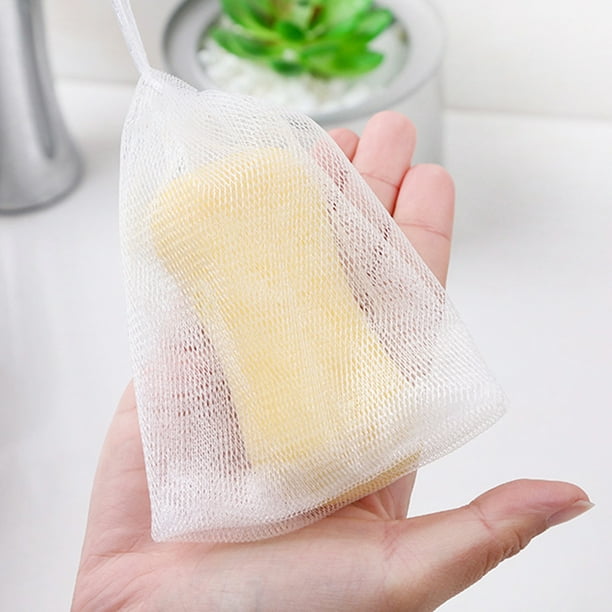 Trayknick 20pcs Soap Net Skin-Friendly Dual Mesh White Color Soap Saver Bag For Bath White