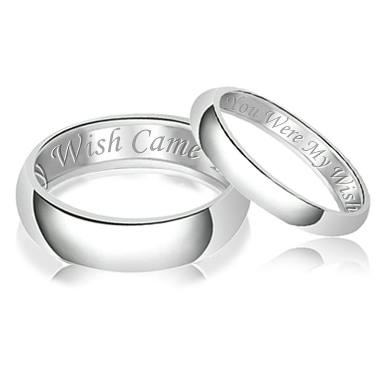6mm/5mm King & Queen Rings, His and Hers Ring, Personalized