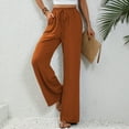 thumbnail image 4 of BLVB Womens Summer Spring Wide Leg Pants High Elastic Waisted Drawstring Casual Loose Comfy Lounge Trousers with Pockets, 4 of 8