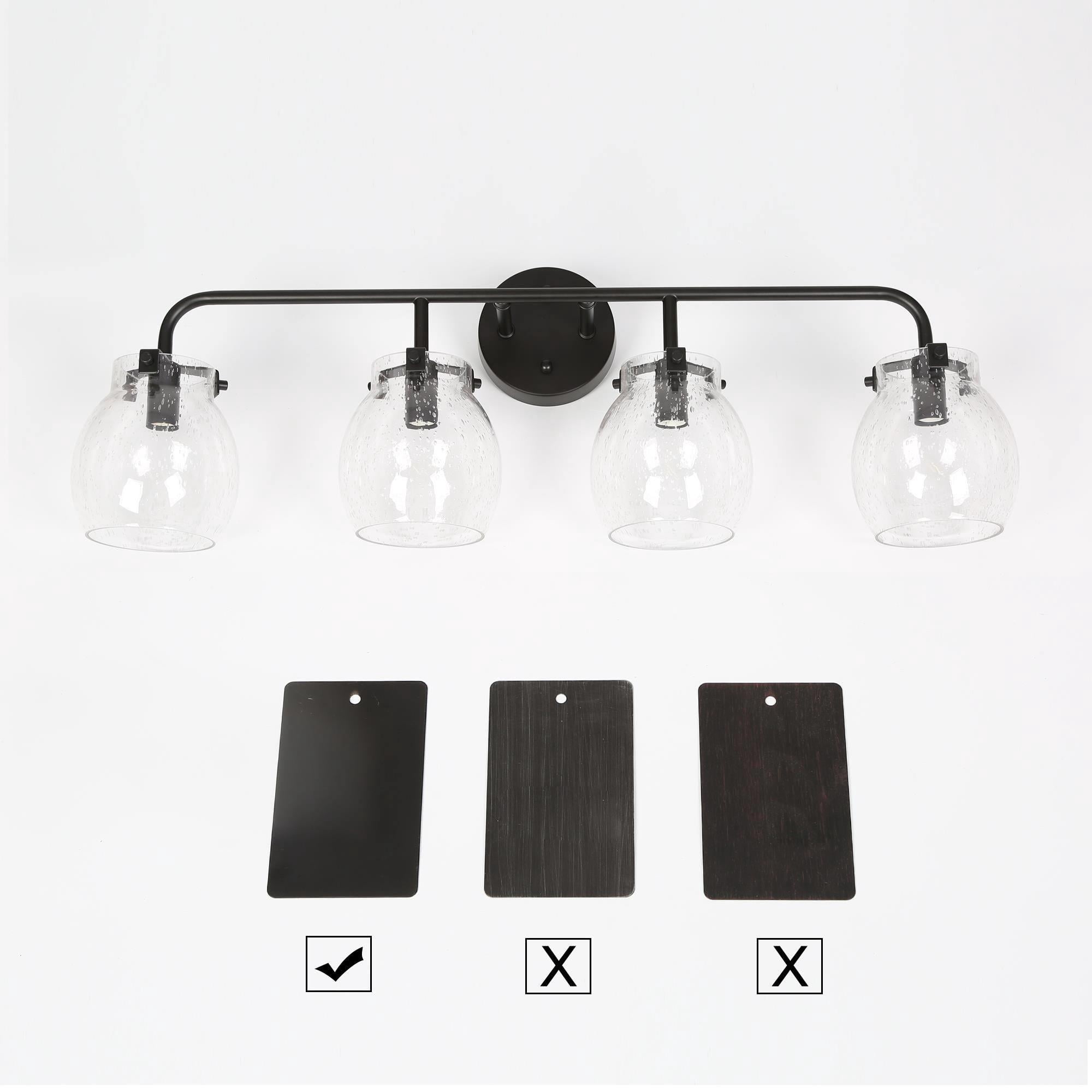 LNC 29-in 4-Light Matte Black LED Modern Vanity Light Bar for Dressing Room, Powder Room