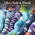 thumbnail image 3 of Colorfut Women's 3-Pairs Cozy Microfiber Anti-Skid Soft Colorful Patterned Fuzzy Crew Socks Slipper (with non-slip silicone grippers) FZ46-6, 3 of 6