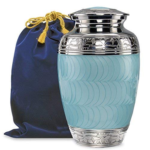 Hugs and Kisses Light Blue Adult Urn for Human Ashes This Large