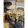 thumbnail image 4 of Outdoor Tablecloth with Umbrella Hole and Zipper, Sunflowers Square Table Cloth 54x54 Inch Waterproof Tablecloth, Yellow Flowers Butterfly Farmhouse Black Plaid Picnic Table Cover for Patio Camping, 4 of 7