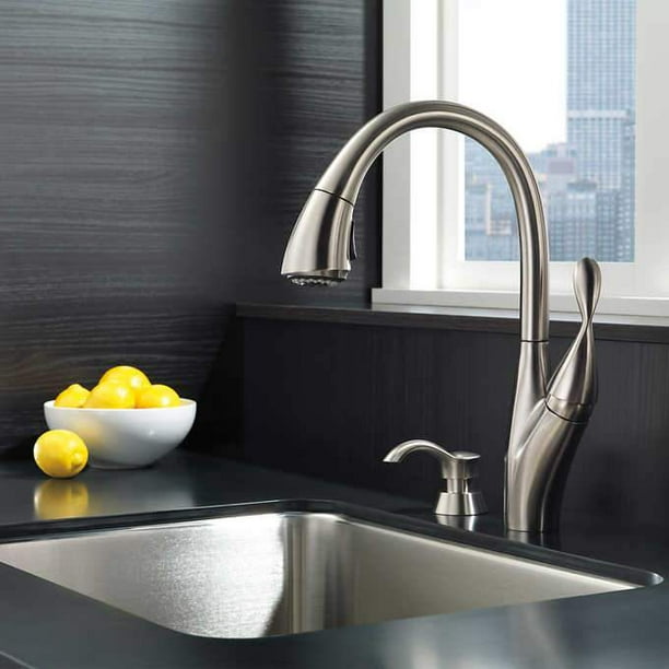 Delta Berkley Pulldown Kitchen Faucet And Soap Dispenser Walmart Com Walmart Com