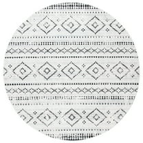 SAFAVIEH Montage Elijah Geometric Indoor/Outdoor Area Rug, Grey/Ivory, 6'7" x 6'7" Round