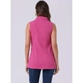 thumbnail image 4 of DARING DIVA Women's Button Down Sleeveless Pockets Mid-Long Denim Vest S Hot Pink, 4 of 6